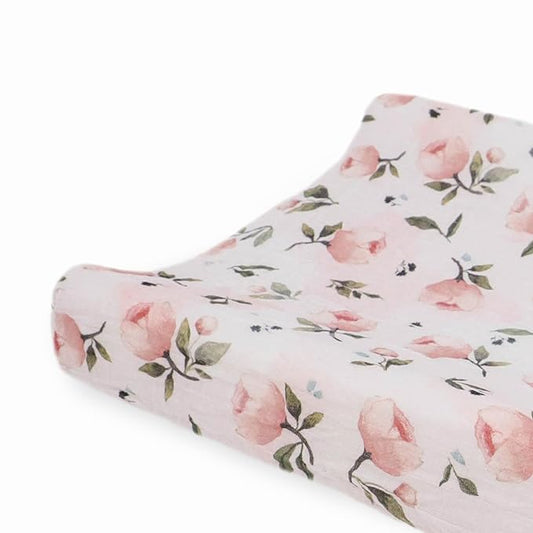Little Unicorn Changing Pad Cover for Newborns & Infants | Soft & Breathable Muslin Fabric | Baby Diaper Changing Table Pad Cover (Watercolor Floret)