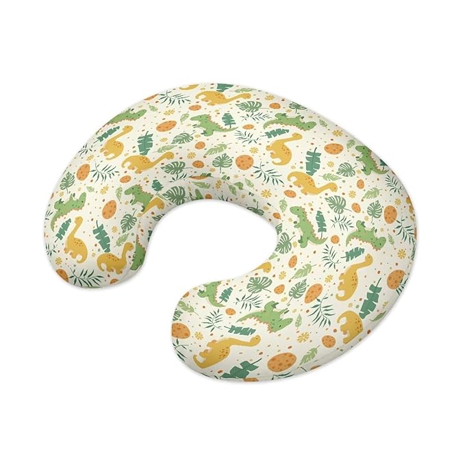 Dinosaur Floral Nursing Pillow Cover, Quick-Dry Fabric Fits The Original Support Pillow for Breastfeeding and Bottle Feeding Nursing Pillow Cover with Hidden Zipper