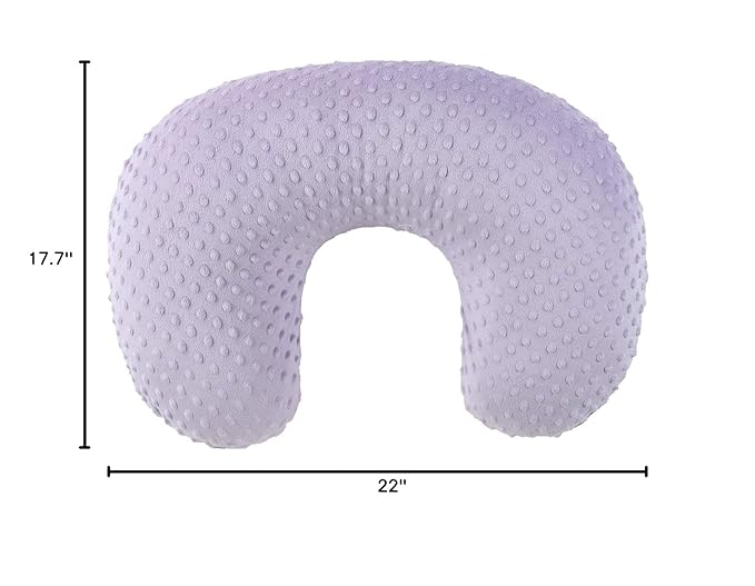 Nursing Pillow Cover Breastfeeding Pillow Cases Plush Dot Slipcover (Orchid)