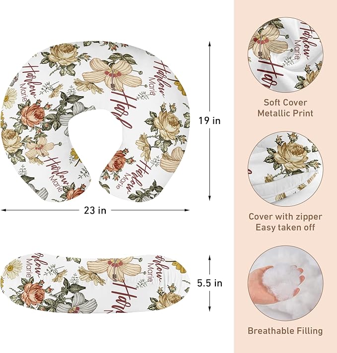 Dyoart Baby Nursing Pillow Cover,Personalized Name Comfortable Nursing Covers,Breastfeeding Pillow Slipcover for Bottle Feeding,Custom Gifts for Toddler Infant(one Size)