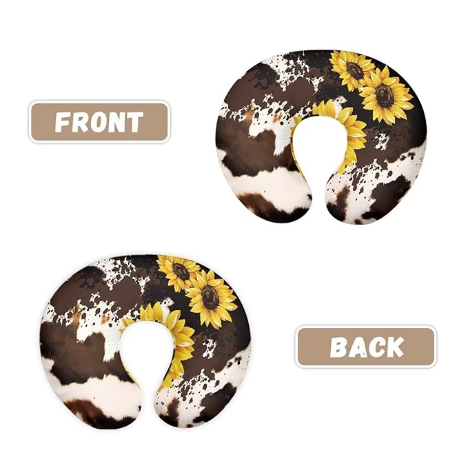 Brown Cow Sunflower Baby Mom Nursing Pillow Cover Breastfeeding Pillow Cover Print Cute and Safety 1 Pack and 2 Pack Girls Boys Essentials