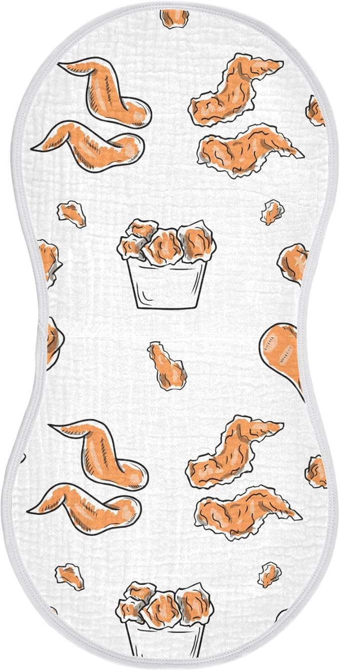 vvfelixl Muslin Burp Cloths Chicken Wings Baby Washcloths for Baby Girl Boys 2 Pack