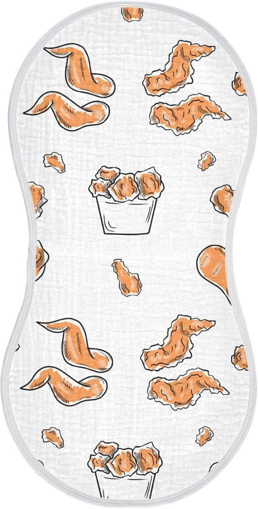 vvfelixl Chicken Wings Burp Cloths for Baby Boy Girls Baby Washcloths Burp Rags 1 Pack