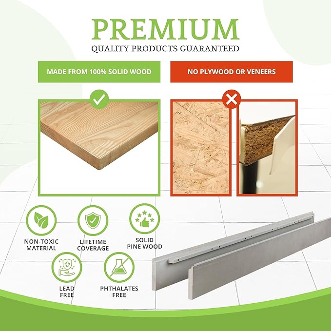 Full-Size Conversion Kit Bed Rails for Baby Appleseed and Eco-Chic Convertible Cribs - Solid Wood Rail - Toddler & Adult Bed Rail for Full-Size - Nursery & Baby Furniture (Morning Mist, Bolt-On Kit)