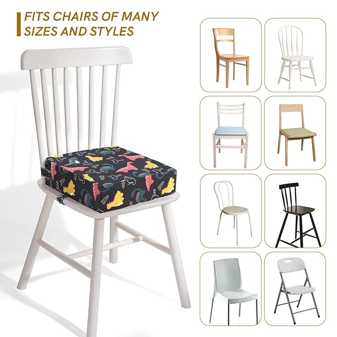 Booster Seat for Kitchen Chair - Strong Support Toddler Booster Seat for Dining Table, Portable Booster Chair with Adjustable Elasticity Straps for Toddlers Eating Travel Home