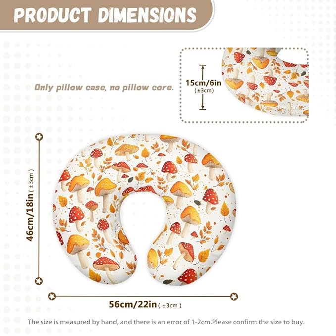 Red Yellow Mushroom Baby Nursing Pillow Cover Ultra Soft Comfortable Newborn Nursing Pillow Case Baby Essentials