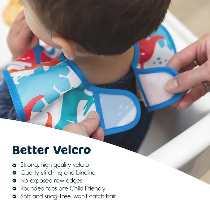 Tiny Twinkle Mess Proof Baby Bib for Boys | Waterproof Toddler Bib for Eating | Baby Apron for Feeding, Machine Washable | Perfect Shower Gift (Green Checkers, 6–24M)