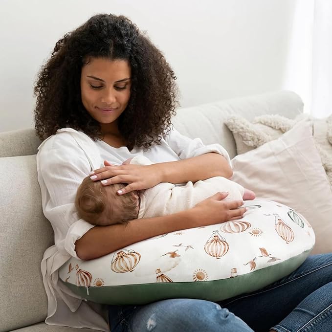 GRSSDER Nursing Pillow Cover Stretchy Minky Removable Nursing Covers for Breastfeeding Pillows, Ultra Soft Comfortable Slipcover for Boy and Girls, Balloon