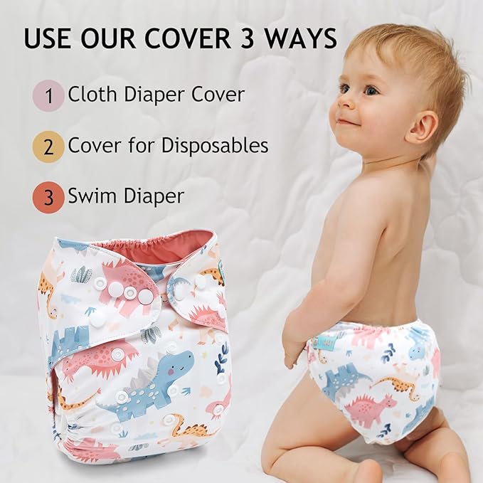 ALVABABY Baby Cloth Diaper Cover, Swim Diaper,Nappy Shell Baby Girls and Boys
