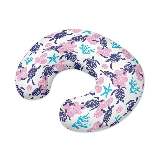 Nursing Pillow Cover for Newborn Infant, Turtle Starfish Print Soft Breathable Baby Nursing Pillow Cover Lightweight Stretch Breastfeeding Pillow Slipcover Cover