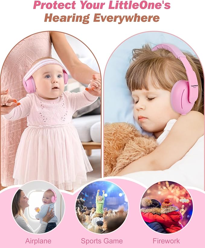[2-in-1] Baby Ear Muffs Noise Protection - [Two Modes] Baby Headphones for Noise Cancelling Headphones- Infant Headphones Noise Cancelling - Ear Protection for 3 Months to 4 Years