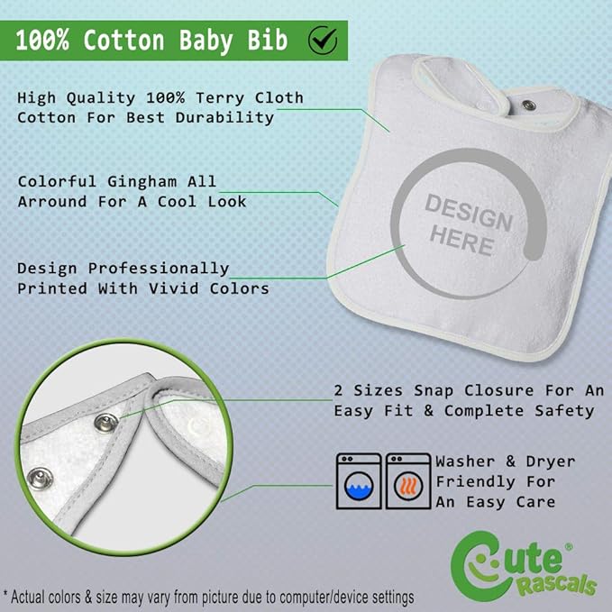 Custom Toddler & Baby Bibs Burp Cloths Not Yelling I'm Not Yelling I Am Puerto Rican Countries Cotton Baby Items for Baby Girl & Boy White Custom Text Here