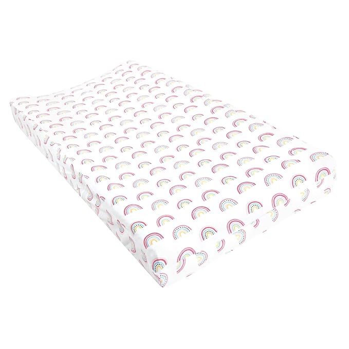 Hudson Baby Unisex Baby Changing Pad Cover, Modern Rainbow, One Size