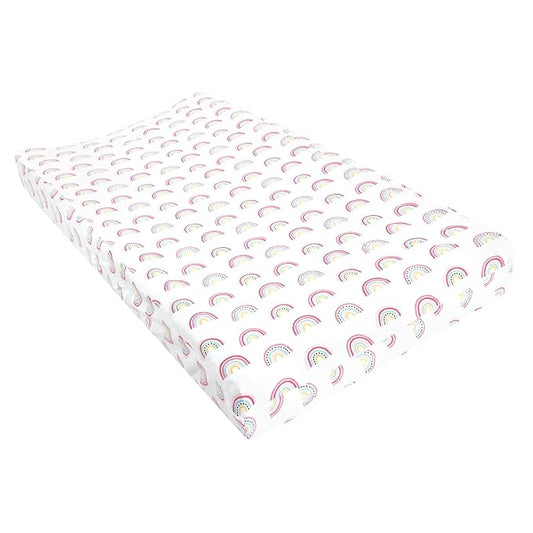 Hudson Baby Unisex Baby Changing Pad Cover, Modern Rainbow, One Size