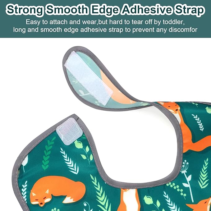 Accmor Baby Bibs for Eating, Waterproof Mess Proof Baby Toddler Bibs, Apron Smock Feeding Bibs for Girls Boys