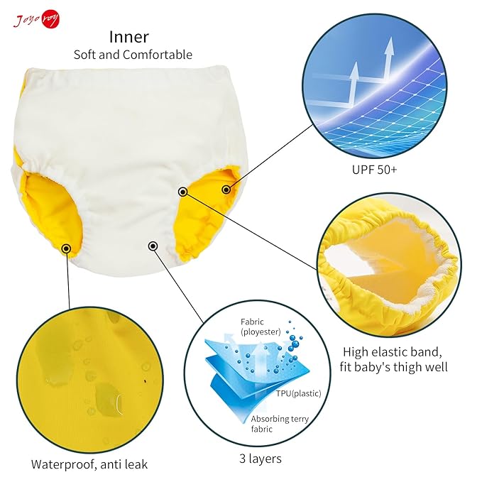 Joyo roy Reusable Swim Diapers Reusable Diapers Swimming Diapers Swim Diapers Large Baby Swim Diaper Reusable Swim Diaper Water Diaper Swim Diapers Size 3T Reusable Diapers Baby Swim Diaper Reusable
