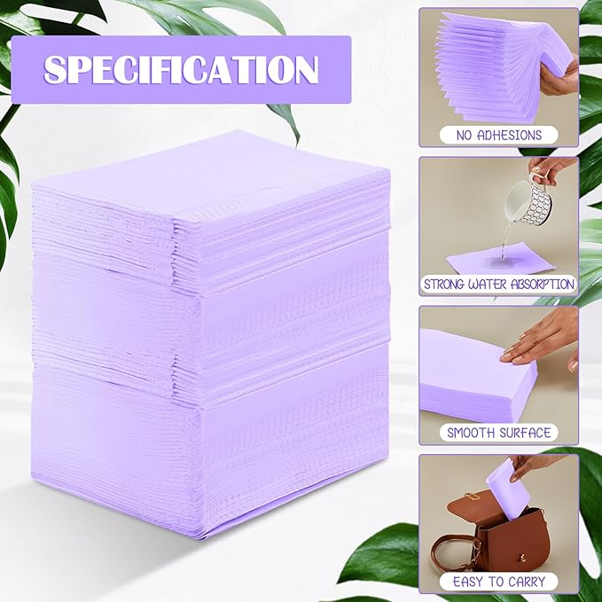Mixweer 1000 Pcs Baby Disposable Changing Pads 13 x 18 Inch Quick Absorb Purple Diaper Changing Table Pads Sanitary Liners Soft Waterproof for Baby Child Adult Pets Travel Change Stations