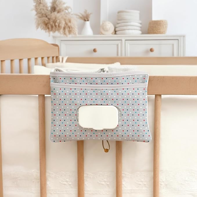 HAMUR Baby Diaper Bag Organizer – Compact & Foldable Stroller Pouch for Newborn Essentials | Travel-Friendly | Fits Boys & Girls (Space)