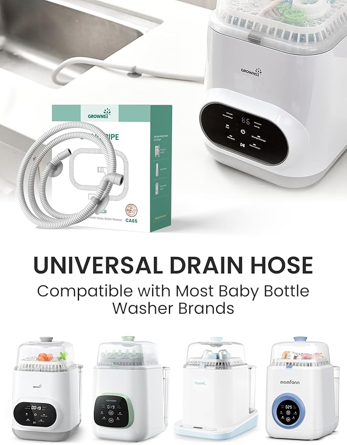 Grownsy Drain Hose 1M for Bottle Washer, Soft, Durable and Flexible for GROWNSY EaseClean Bottle Washer, Momcozy and Papablic Baby Bottle Washers Replacement Accessory for Easy Water Drainage