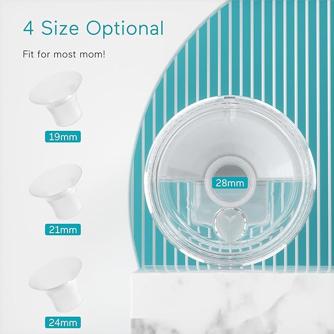 Paruu P10 Old Version Hands-Free Breast Pump Wearable, 338mmHg Strong Suction, Low Noise, 4 Modes & 9 Levels, Electric Breast Pump Portable, Smart Display, 19/21/24/28mm Insert/Flange, 2 Pack (White)