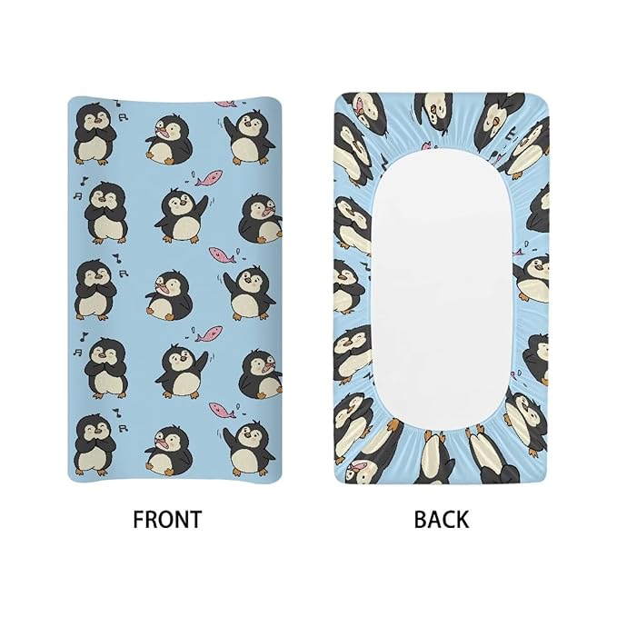 Penguin Baby Changing Pad Cover Toddler Changing Pad Sheets Mat Soft Diaper Changing Table Covers Newborn Infant Changing Pad Sheets