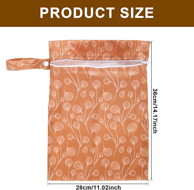 3Pcs Wet Dry Bags Storage Bag, Wet Dry Bag for Baby Cloth Diapers &Breast Pump Parts, Waterproof Reusable Wet Bag, Zipper Closure Wet Bags with Handle, Portable Bags for Swimsuits Diapers Beach Pool
