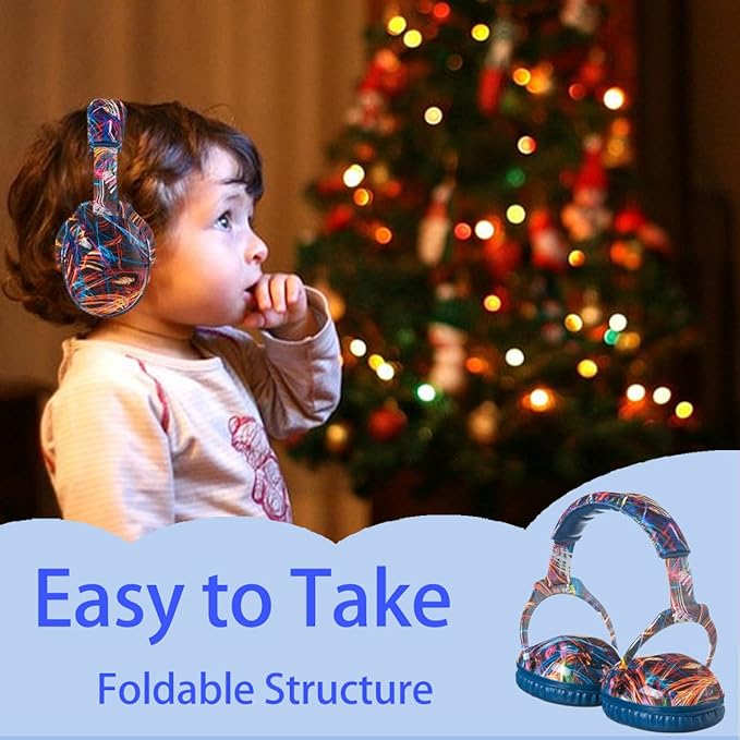 Kids Hearing Protection,25dB NRR Noise Reduction,Sound Proof for Kids,Toddler,Safety Earmuffs for Concert,Airplane,Autism,Monster Jam,Travel,School- Blue BlackFireW