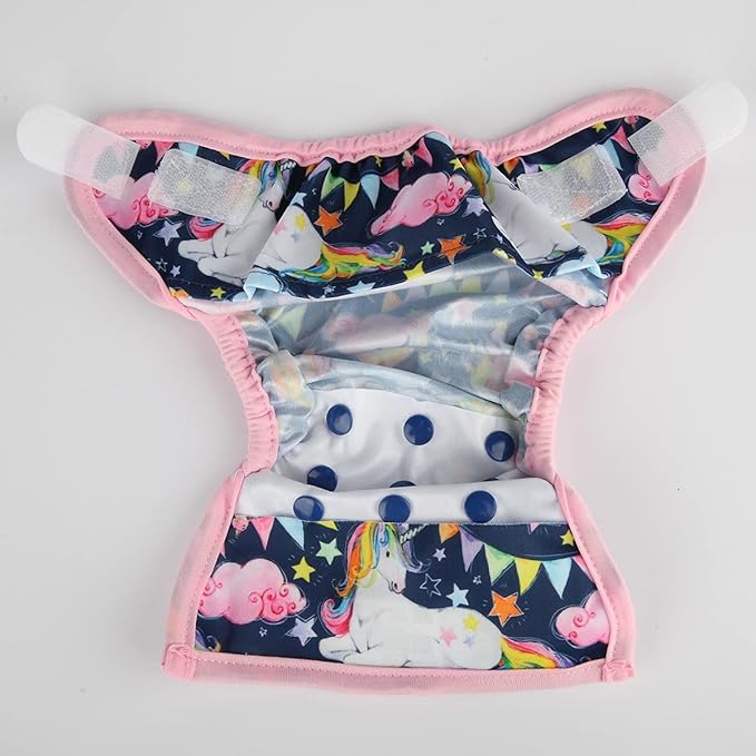 Newborn Diaper Cover with Snap and Loop - PUL Material - 1 Count