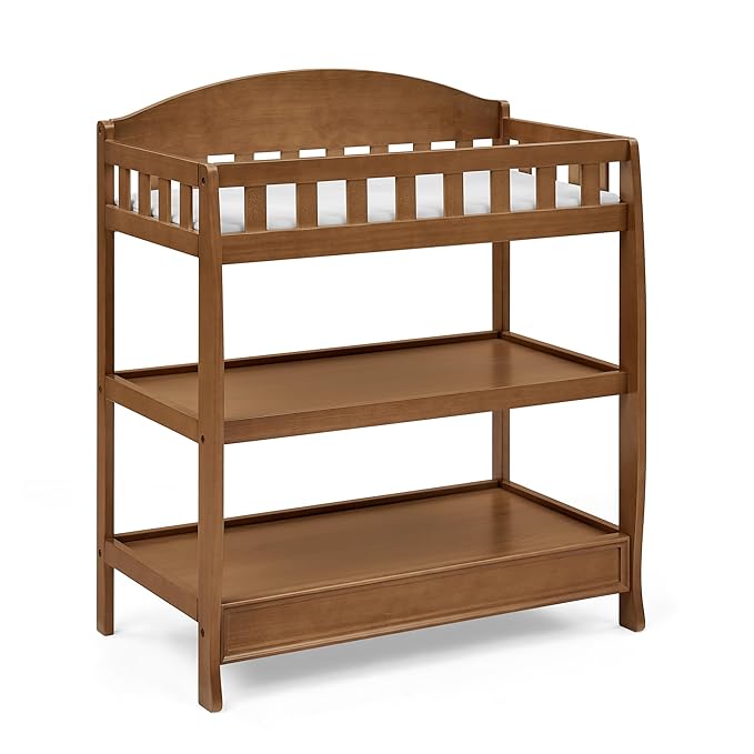Delta Children Infant Changing Table with Pad, Chestnut