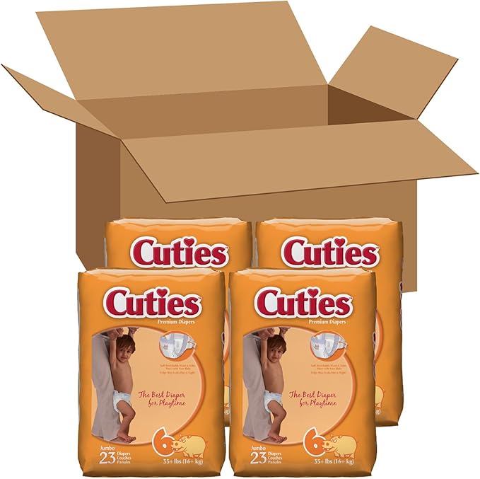 Cuties Baby Diapers, Size 6, 23 Count (Pack of 4)