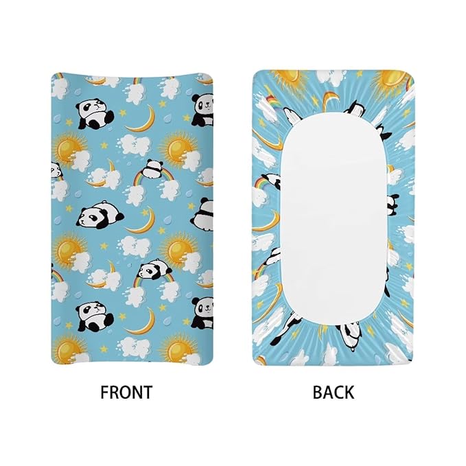 Cute Panda Changing Pad Cover Infant Newborn Changing Table Covers Boys Girls Diaper Table Change Mat Sheet Cover Soft Washable
