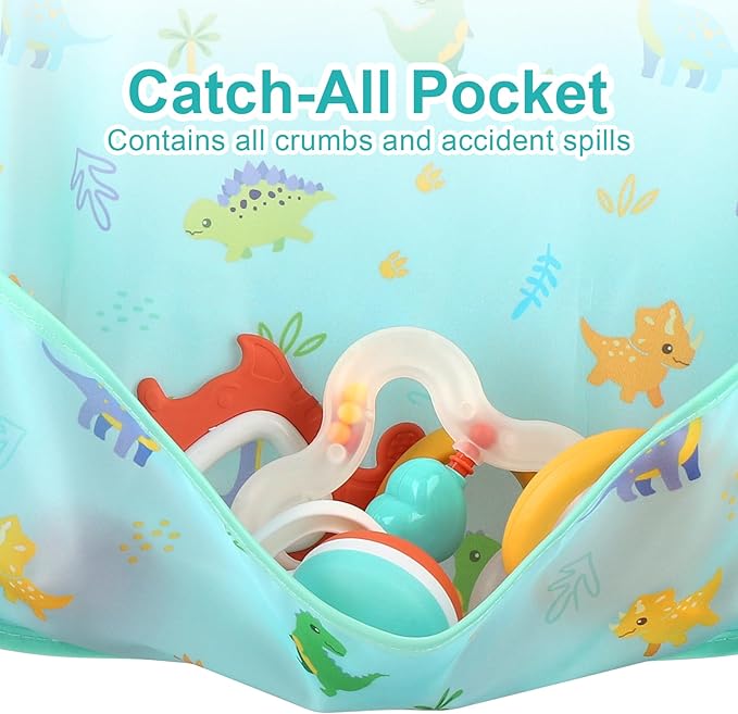 Accmor 3 Pack Long Sleeve Bibs, Baby Smock Waterproof Sleeved Bib Smock for Baby Toddler 6-36 Months