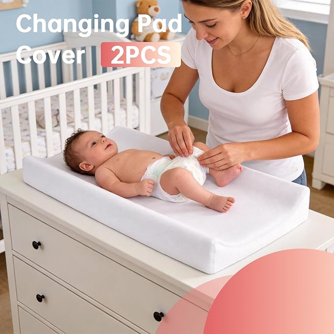 Changing Pad Cover Compatible with Graco,15 x 33 Inches,Organic Cotton,Breathable & Easy to Clean Changing Pad Sheets Compatible with Graco for Girls and Boys,2PACKS