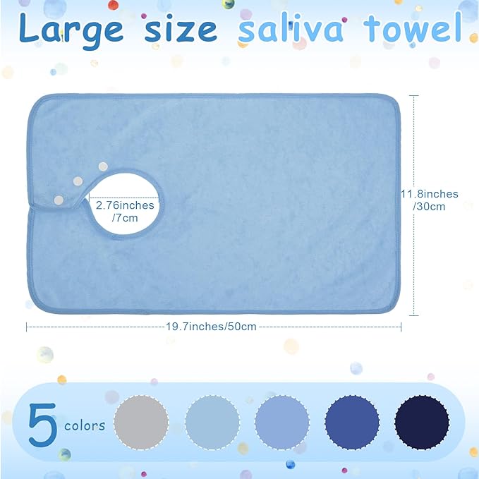 Hercicy Full Coverage Pullover Toddler Baby Bibs Terry Cloth Bibs with Snap Button for 0-4 Years Unisex Feeding Drooling