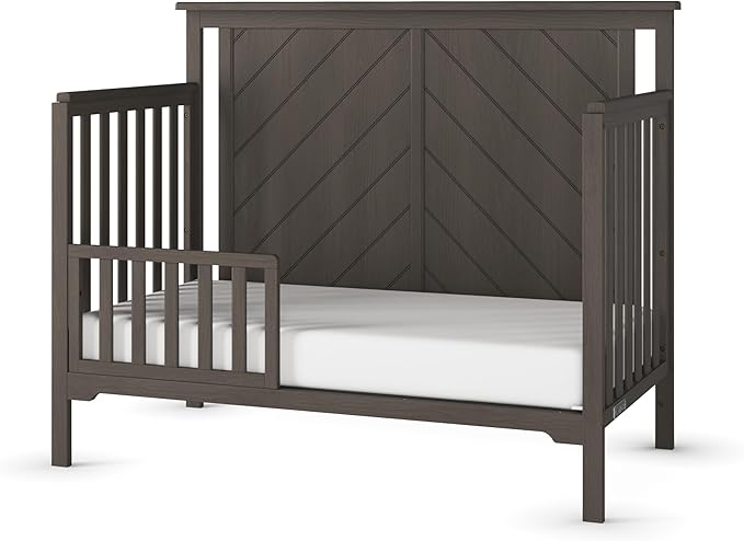 Child Craft Toddler Bed Guard Rail Converts London and Hampton 4-in-1 Convertible Crib into Toddler Bed, Made of Pinewood, Non-Toxic Finish (Dapper Gray)