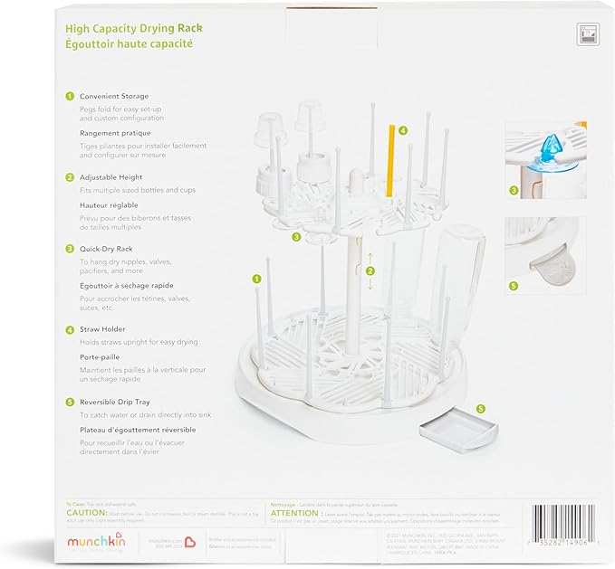 Munchkin® High Capacity Drying Rack for Baby Bottles and Accessories, White