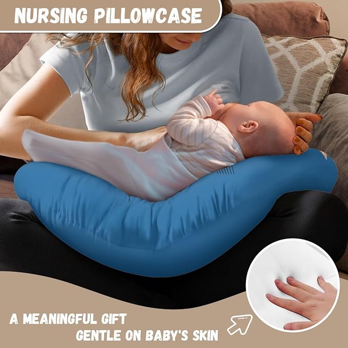 Forchrinse Cute Cat Music Note Nursing Pillow Cover for Baby Girls Breastfeeding Pillow Case Nursing Pillow Slipcover Easy to Care