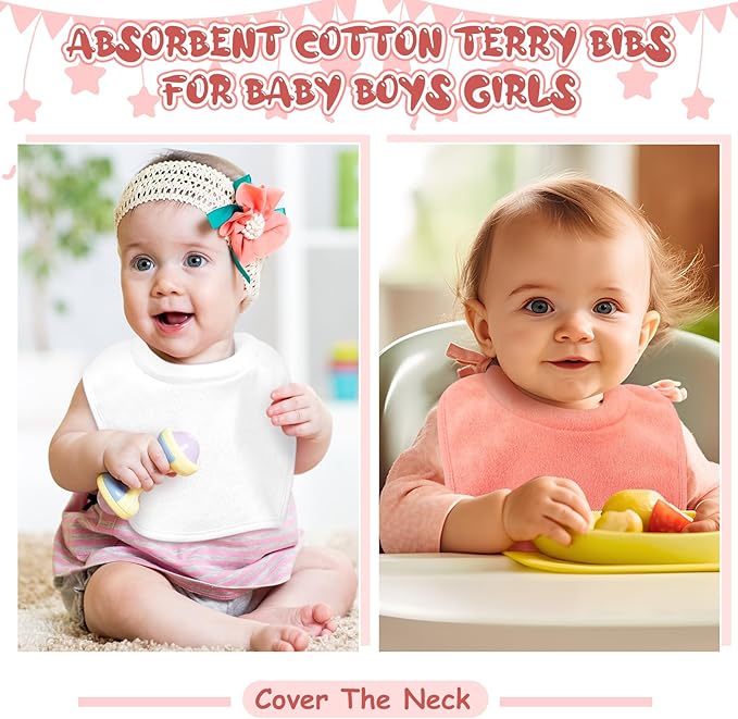 Twistover Newborn Bibs Feeding Bibs for Drooling and Teething Comfy Neck Baby Bib with Padded Absorbent Collar