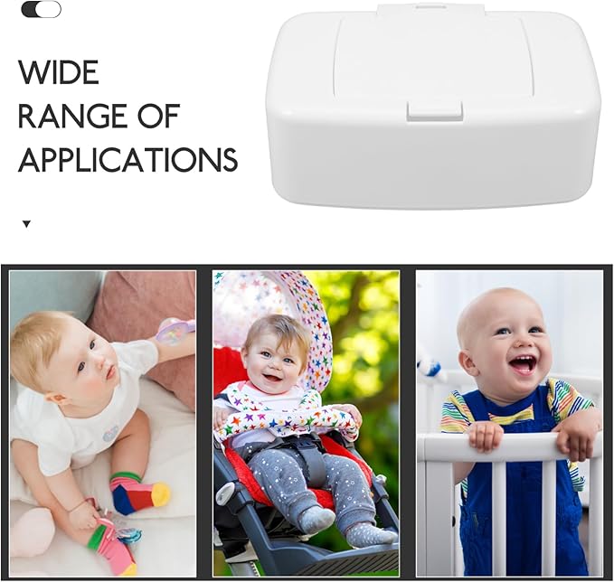 Ipetboom Baby Wipes Dispenser Refillable Wet Tissue Holder with Nonslip Base and Dust Cover Portable Wipe Storage Box for Nursery Kitchen Bathroom 6.69X4.13X2.36In