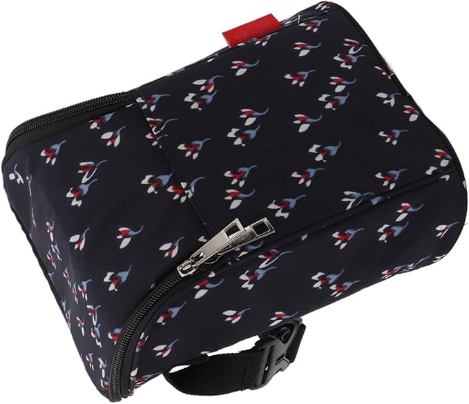 Marhynchus Nylon Baby Bottle Thermal Bag Portable Waterproof Storage Tote Pouch for Outdoor (Floral Black)