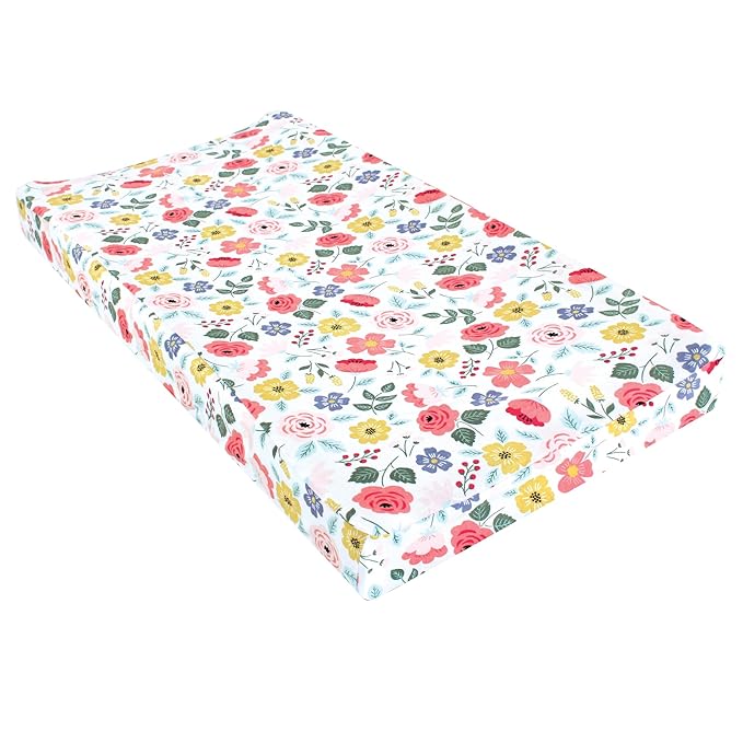 Hudson Baby Unisex Baby Changing Pad Cover, Modern Botanical, One Size