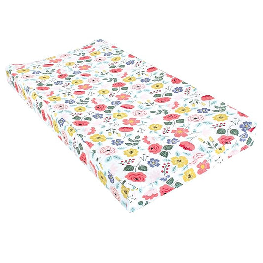 Hudson Baby Unisex Baby Changing Pad Cover, Modern Botanical, One Size