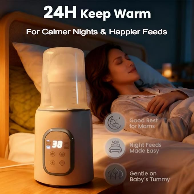 Bottle Warmer,Fast Baby Bottle Warmers for Breastmilk and Formula, with Timer, with Keep Warm, Heats Baby Bottles
