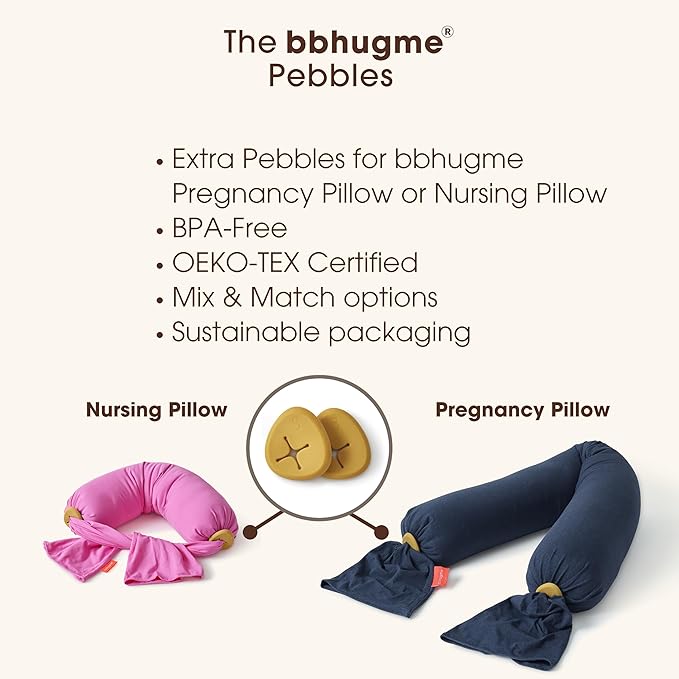 bbhugme Extra Replacement 100% BPA-Free Silicone Pebbles for Pregnancy or Nursing Pillow, Harvest Gold