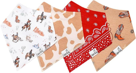 Copper Pearl Baby Bandana Bibs, 4 Pack