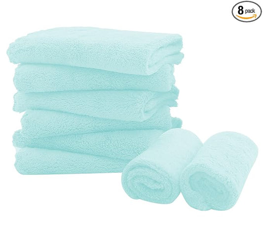 Spotted Play 8 Pack Burp Cloths for Baby - 20" by 10" Ultra Absorbent Burping Cloth, Newborn Towel - Milk Spit Up Rags - Burpy Cloths for Unisex, Boy, Girl - Burp Cloths Set (Frozen Blue)