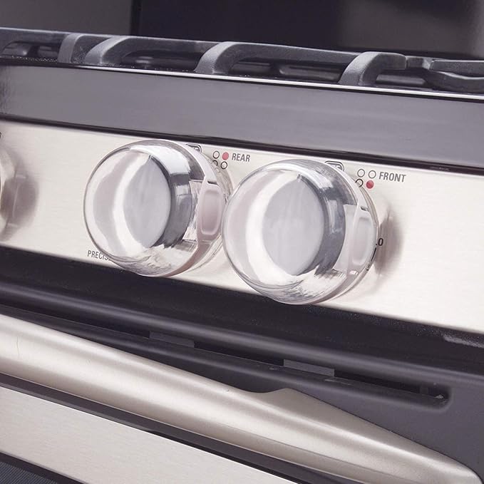 Child Proof Clear View Stove Knob Covers (Set of 5) - 2 Pack