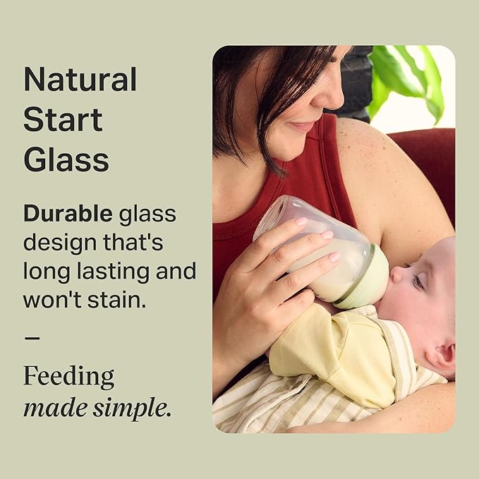 Tommee Tippee Closer to Nature Glass Baby Bottle, Slow Flow Breast-Like Teat with Anti-Colic Valve, 150ml, Pack of 1, Clear