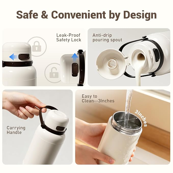 Portable Bottle Warmer for Travel,Typ-C&AC Dual Power Mode with Built-in Sterilizer,Baby Milk Warmer On The Go and 120W Fast Heating Breastmilk,Formula,Water,3” Wide Mouth&17oz Large Capacity