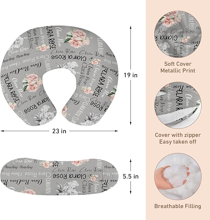 Dyoart Baby Nursing Pillow Cover,Custom Name Soft Nursing Covers,Breastfeeding Pillow Slipcover for Bottle Feeding,Custom Gifts for Toddler Infant,Flowers(one Size)